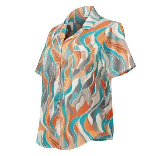 Meltwater Modern on a Women's Short Sleeve Pajama Top