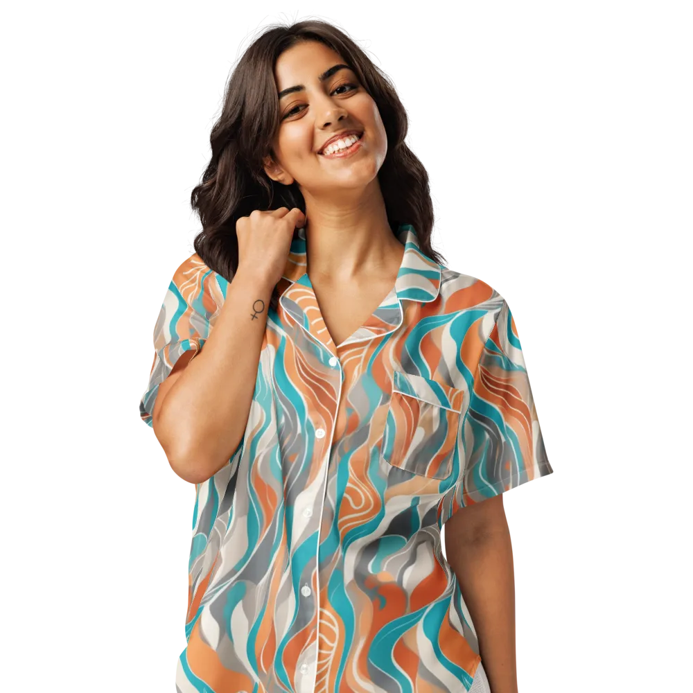 Meltwater Modern on Women's Short Sleeve Pajama Top — Front