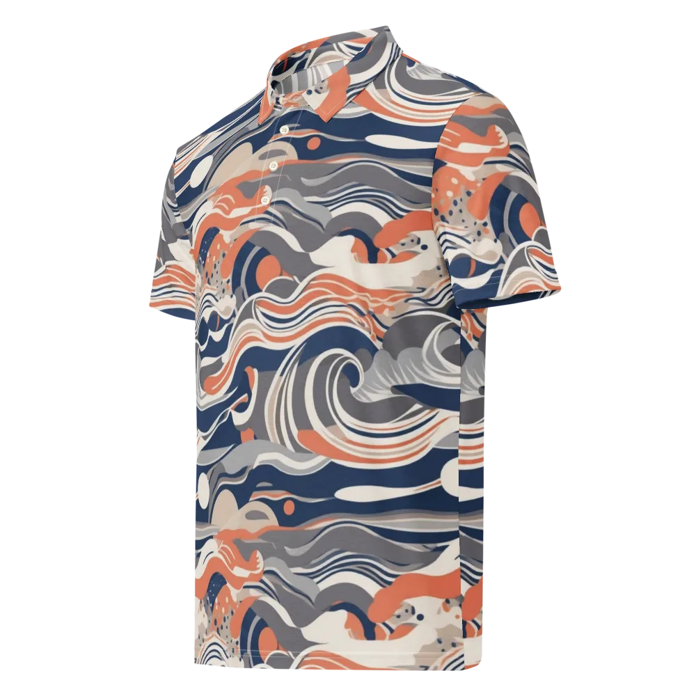 Midnight Surf on Men's Slim Fit Polo Shirt — Left Front