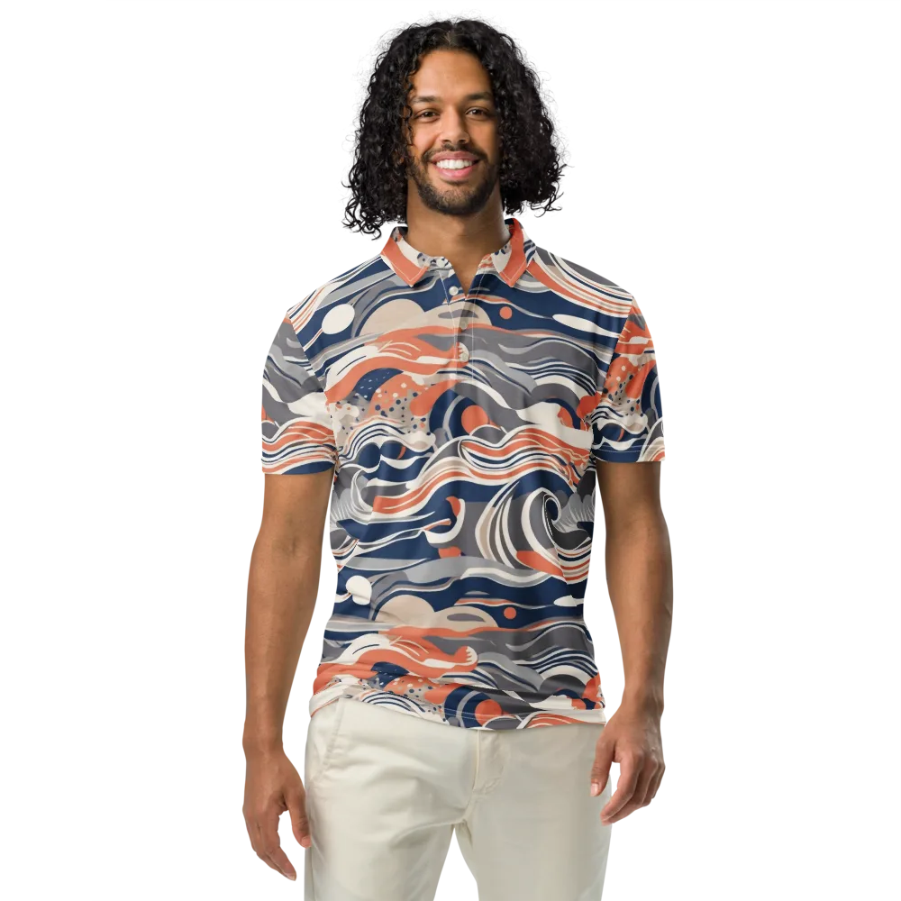 Midnight Surf on Men's Slim Fit Polo Shirt — Front