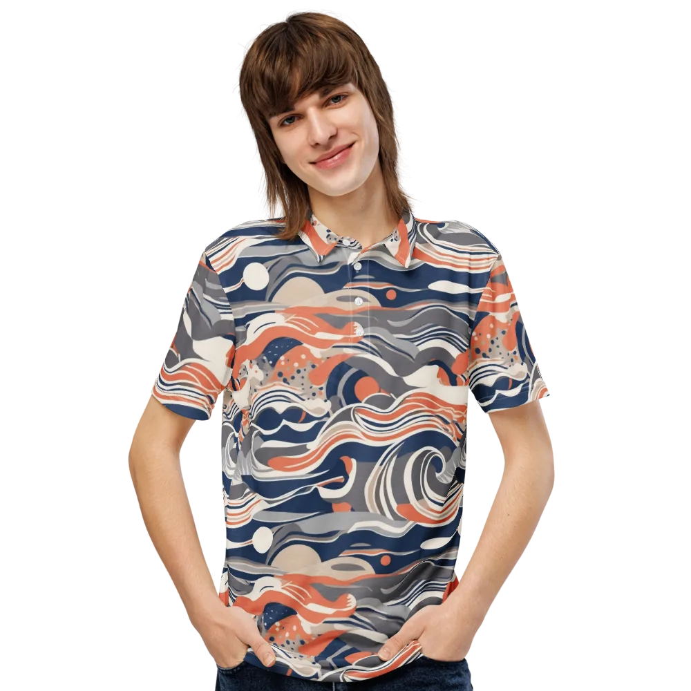 Midnight Surf on Men's Slim Fit Polo Shirt — Front