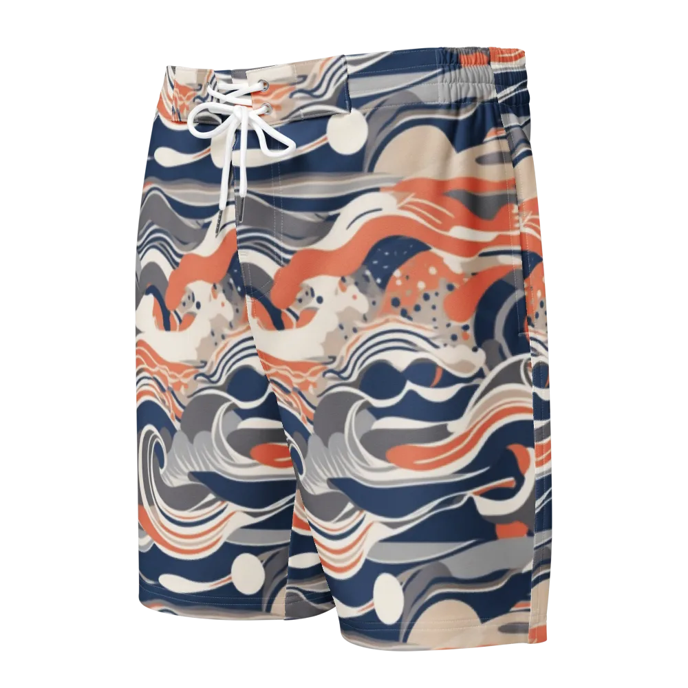 Midnight Surf on Men's Board Shorts — Front