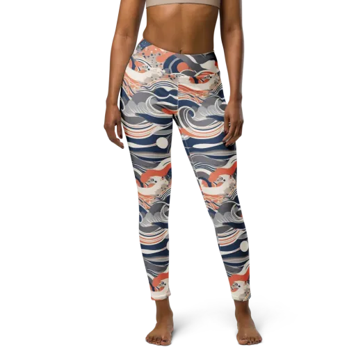 Midnight Surf on a Yoga Leggings