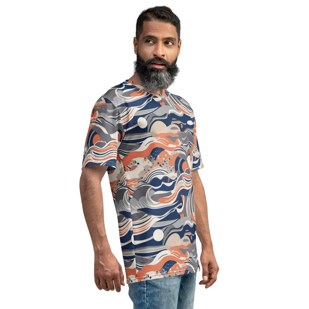 Midnight Surf on Men's Crew Neck T-Shirt — Right