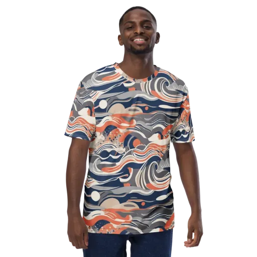 Midnight Surf on a Men's Crew Neck T-Shirt