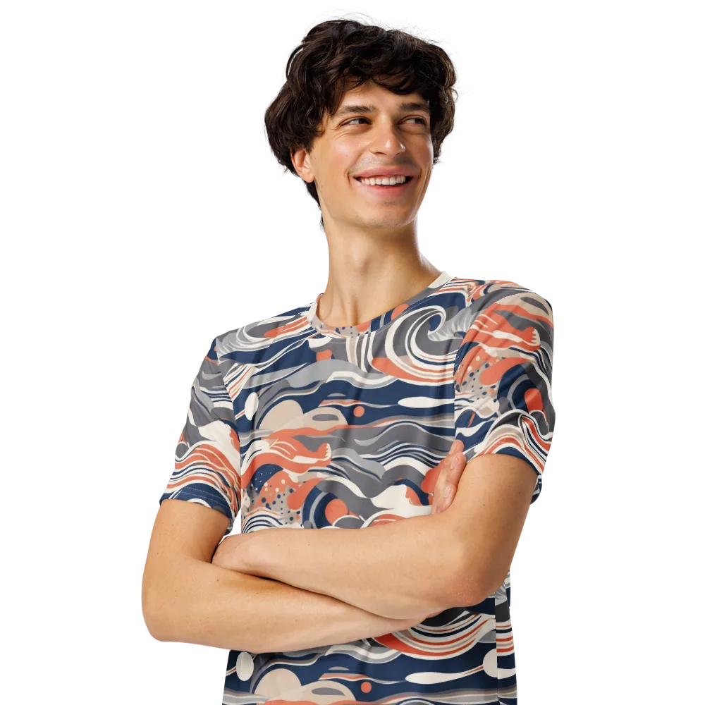 Midnight Surf on Men's Crew Neck T-Shirt — Left Front