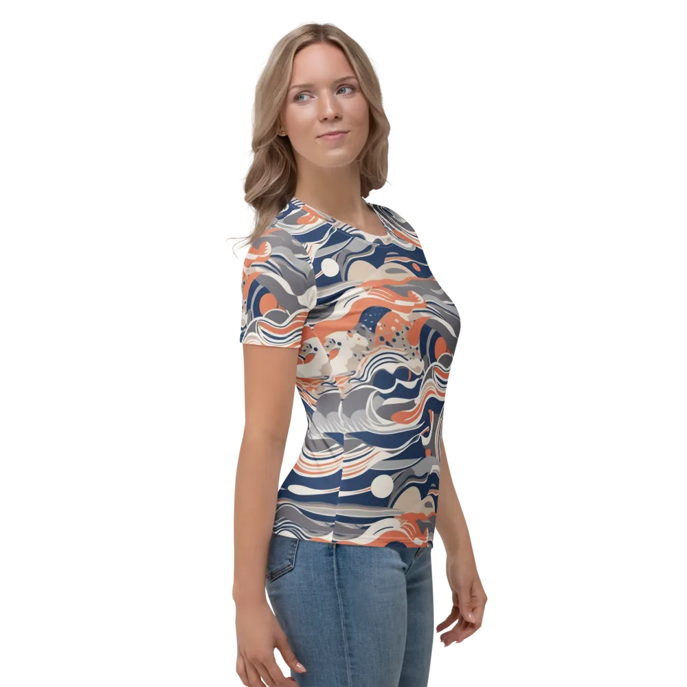 Midnight Surf on Women's Crew Neck T-Shirt — Right