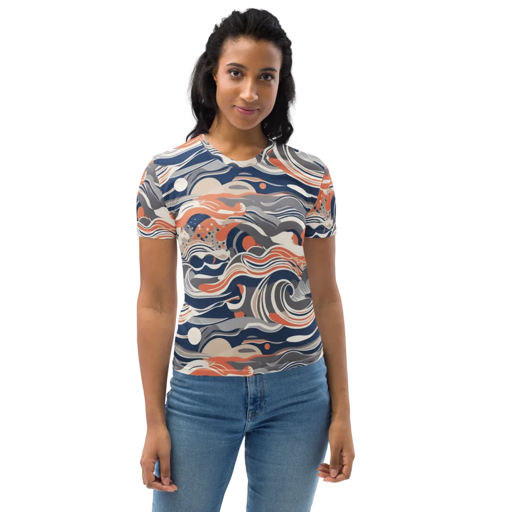 Midnight Surf on Women's Crew Neck T-Shirt — Front