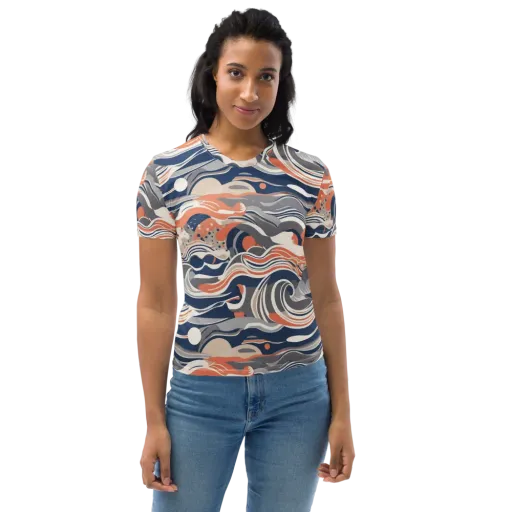 Midnight Surf on a Women's Crew Neck T-Shirt