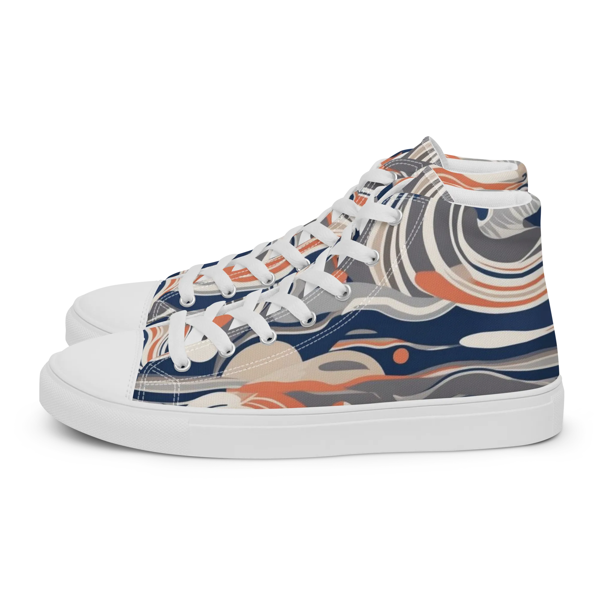 Midnight Surf on Women's High Top Canvas Shoes — Left