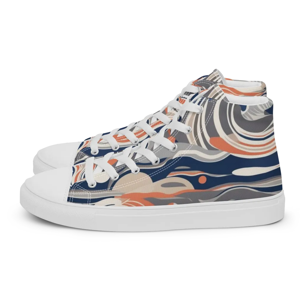 Midnight Surf on Women's High Top Canvas Shoes — Left