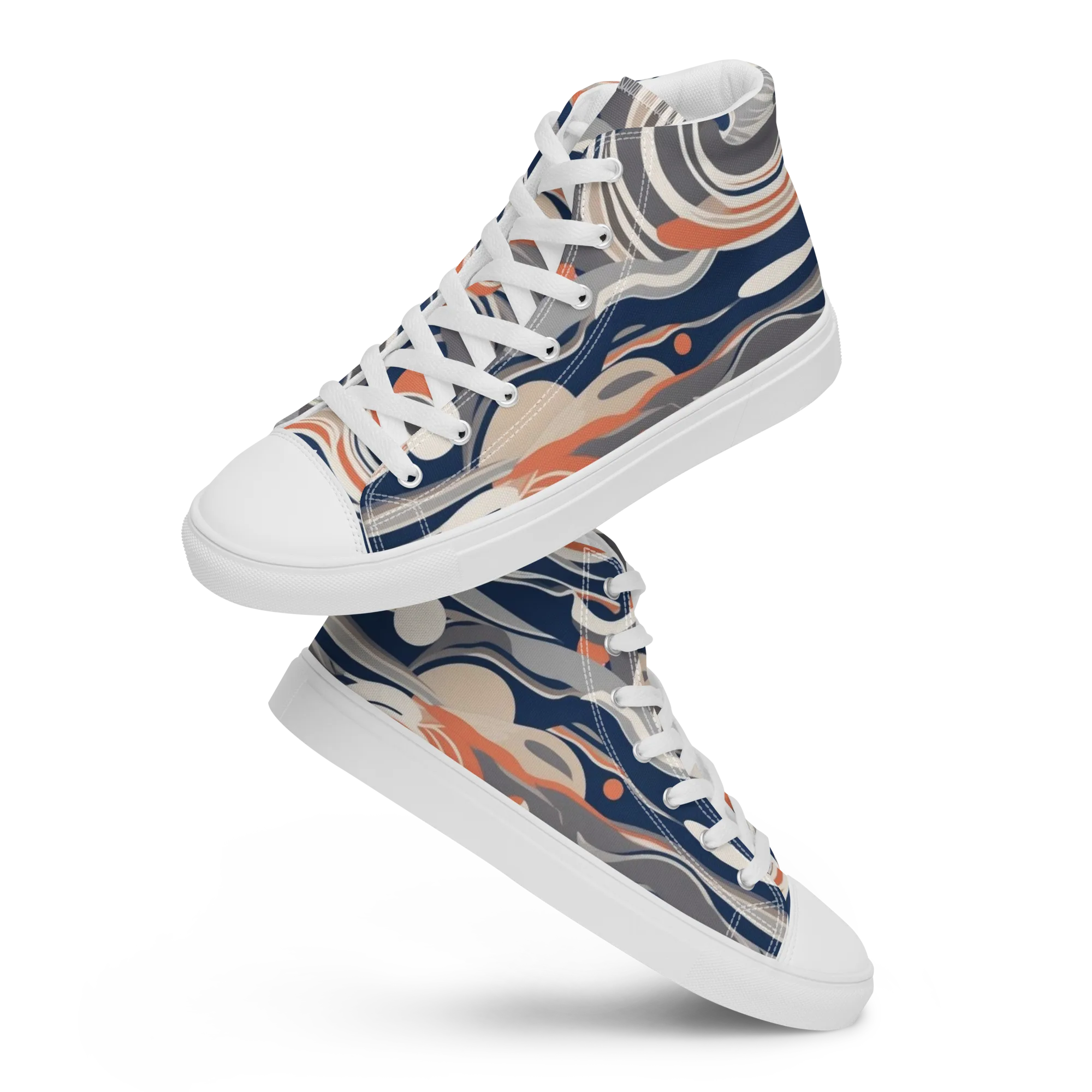 Midnight Surf on Women's High Top Canvas Shoes — Front