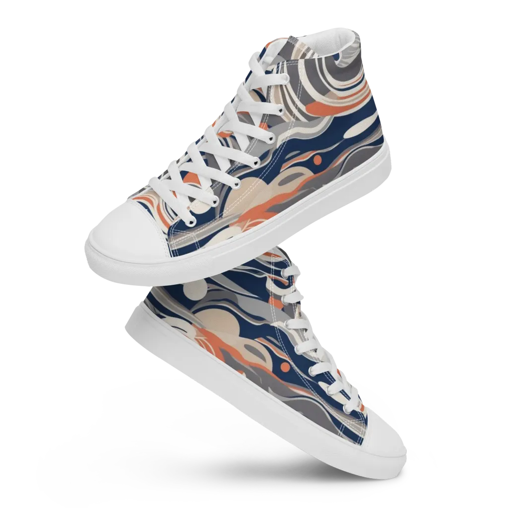 Midnight Surf on Women's High Top Canvas Shoes — Front