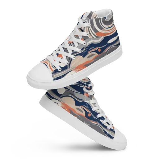 Midnight Surf on a Women's High Top Canvas Shoes