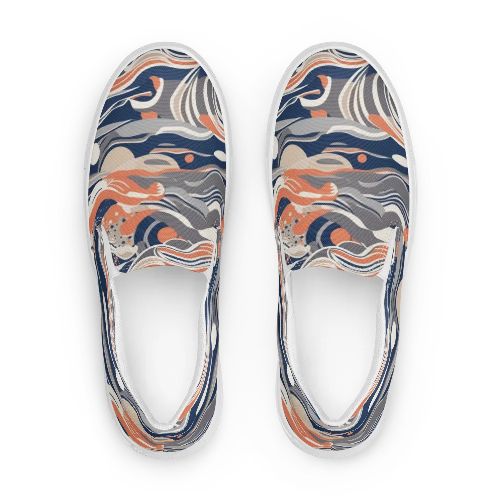 Midnight Surf on Men's Slip-On Canvas Shoes — Front