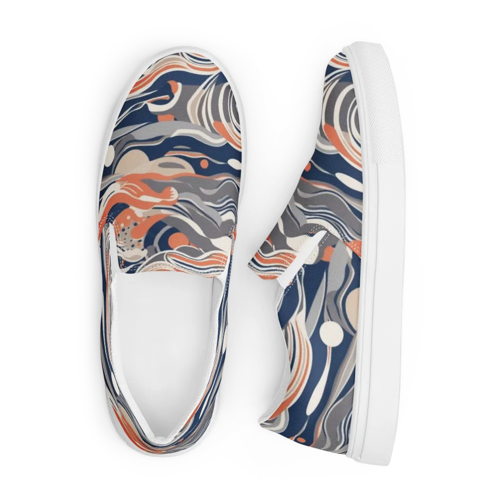 Midnight Surf on Men's Slip-On Canvas Shoes — Front