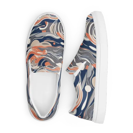 Midnight Surf on a Men's Slip-On Canvas Shoes