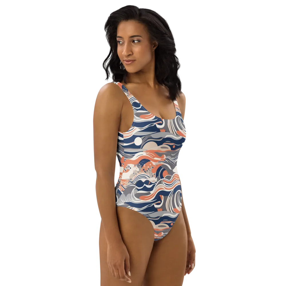 Midnight Surf on One-Piece Swimsuit — Right