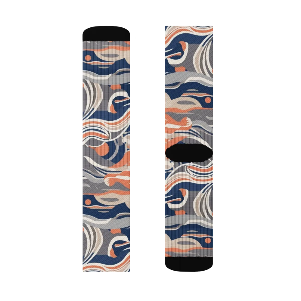 Midnight Surf on Socks — Left Sock