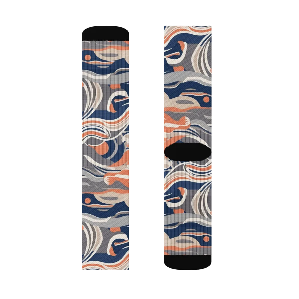 Midnight Surf on Socks — Right Sock