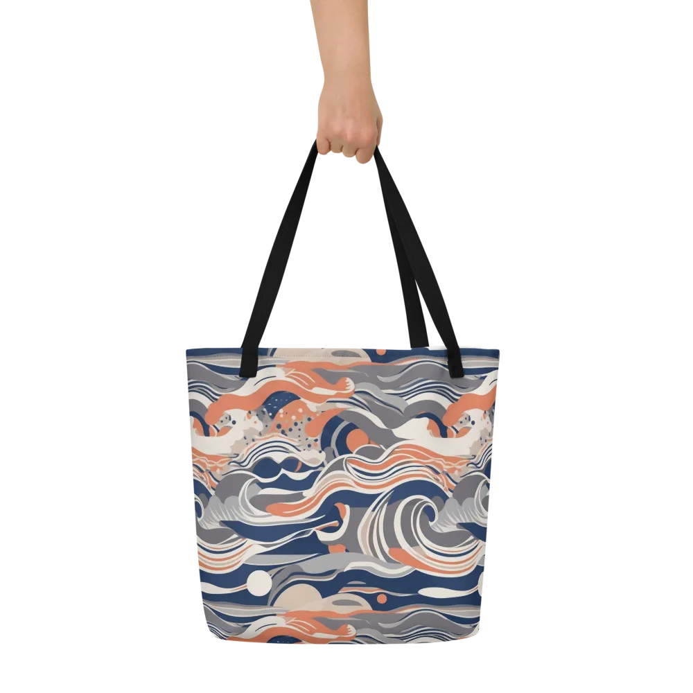 Midnight Surf on Large Tote Bag W/ Pocket — Front