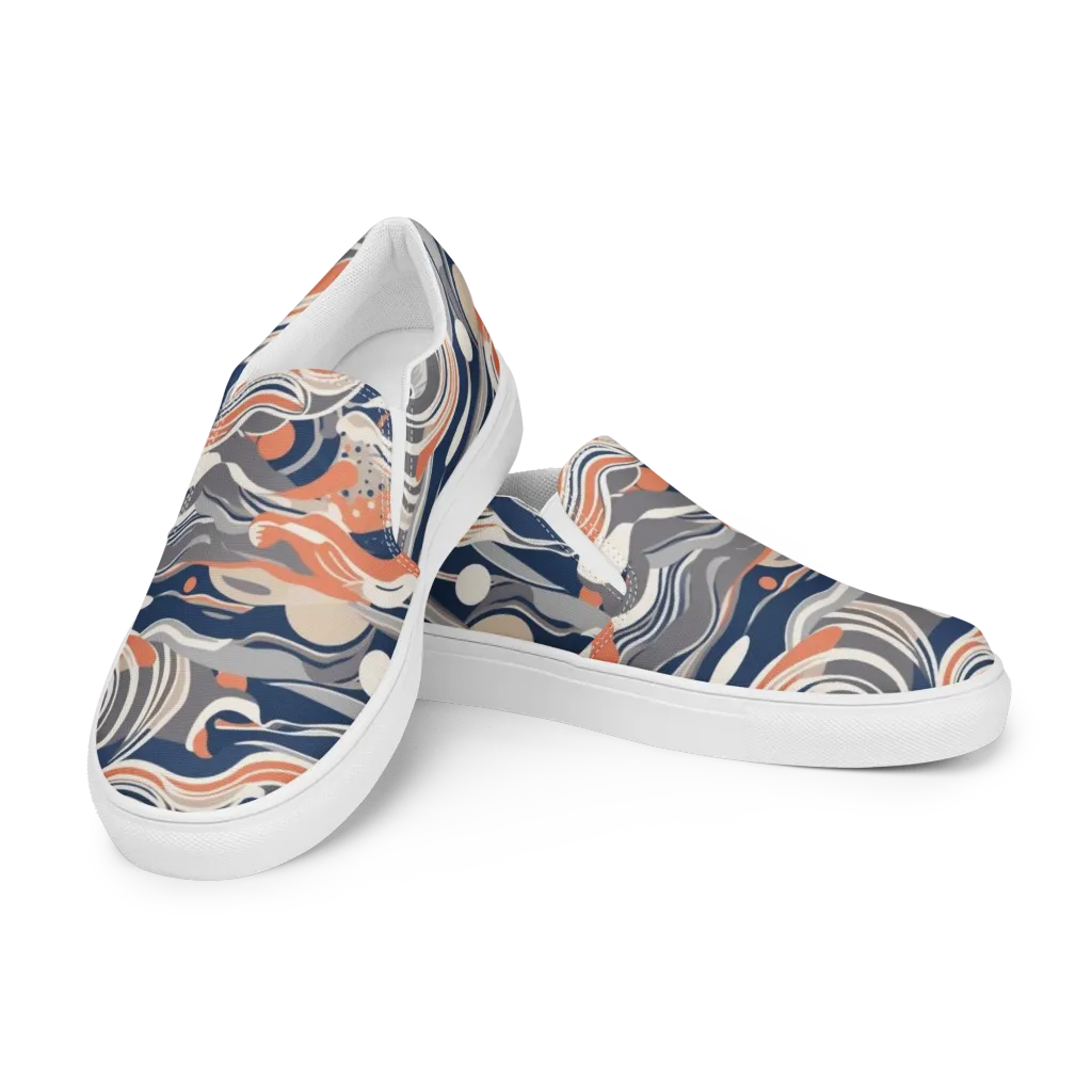Midnight Surf on Women's Slip-On Canvas Shoes — Left Front