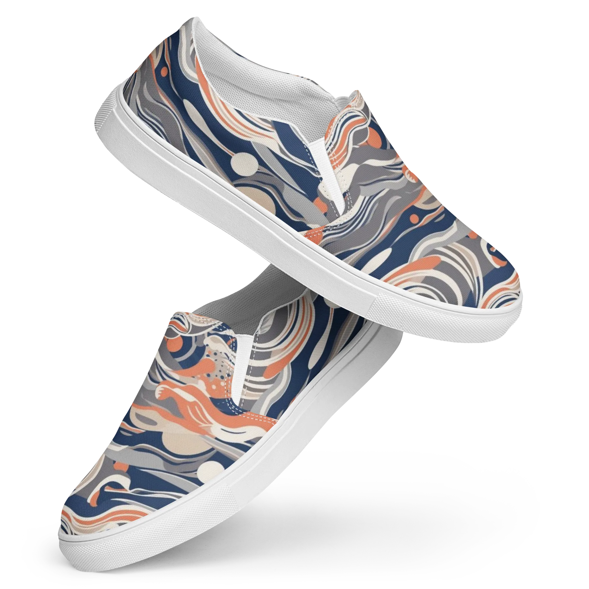 Midnight Surf on Women's Slip-On Canvas Shoes — Front