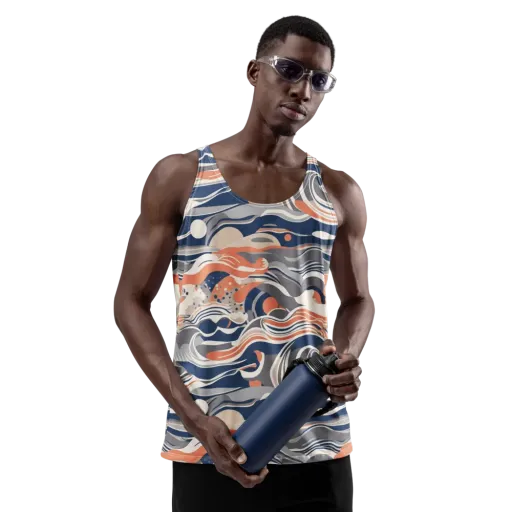 Midnight Surf on a Men's Tank Top