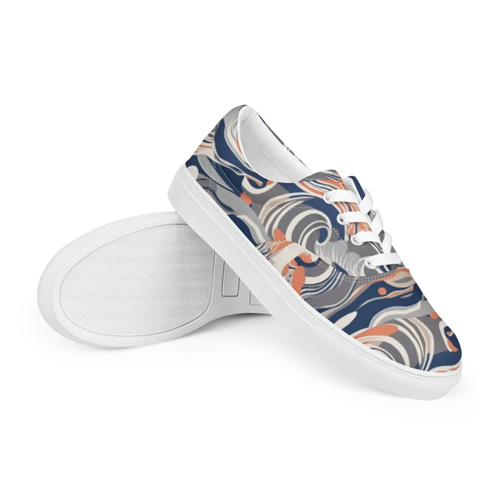 Midnight Surf on Men's Lace-Up Canvas Shoes — Right Front