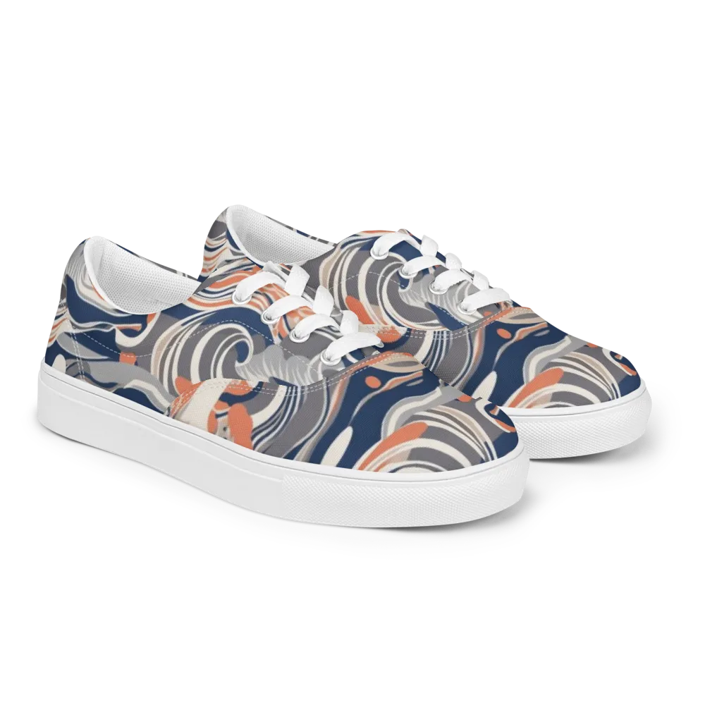 Midnight Surf on Men's Lace-Up Canvas Shoes — Right Front