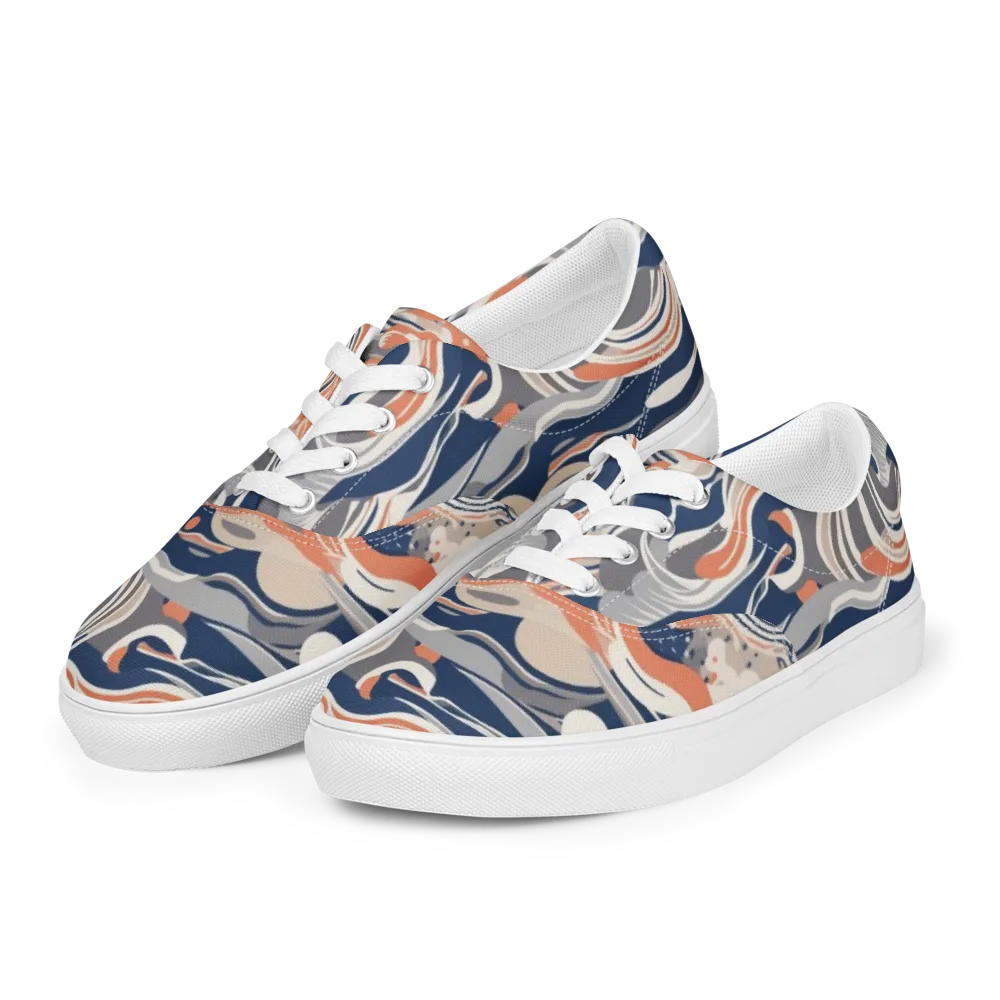 Midnight Surf on Men's Lace-Up Canvas Shoes — Left Front