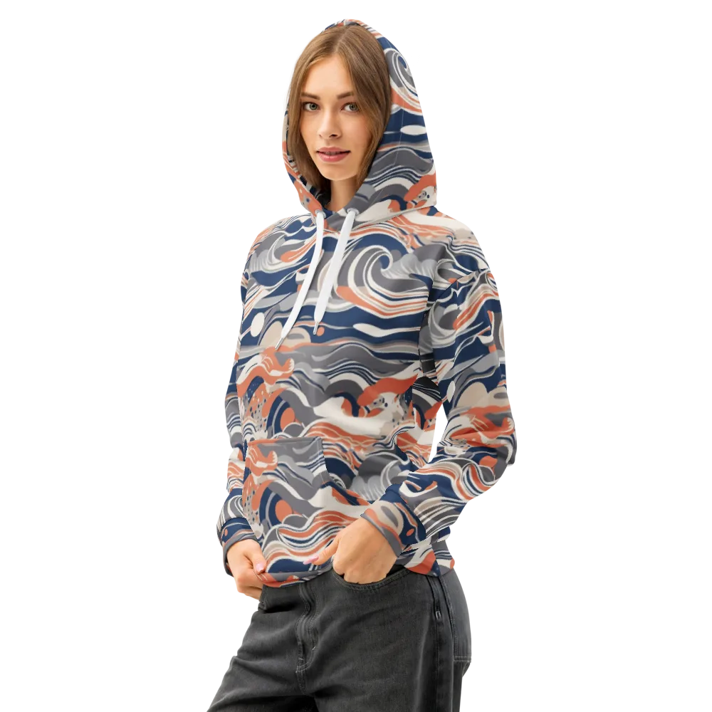 Midnight Surf on Cotton Hoodie — Left Front