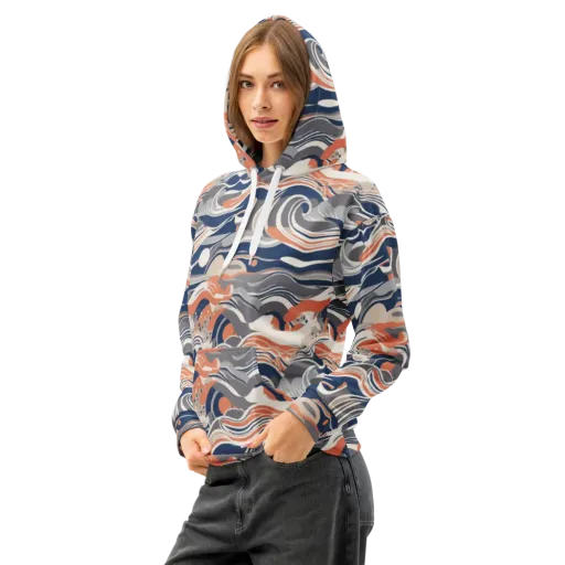 Midnight Surf on a Cotton Hoodie