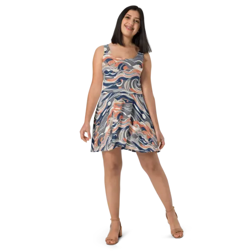 Midnight Surf on a Skater Dress