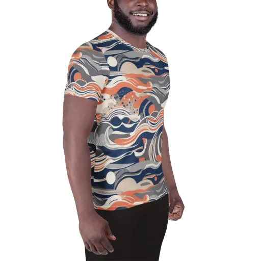 Midnight Surf on a Men's Athletic T-Shirt