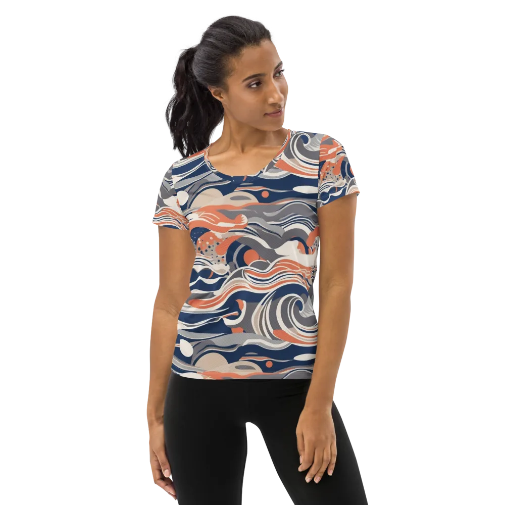 Midnight Surf on Women's Athletic T-Shirt — Front