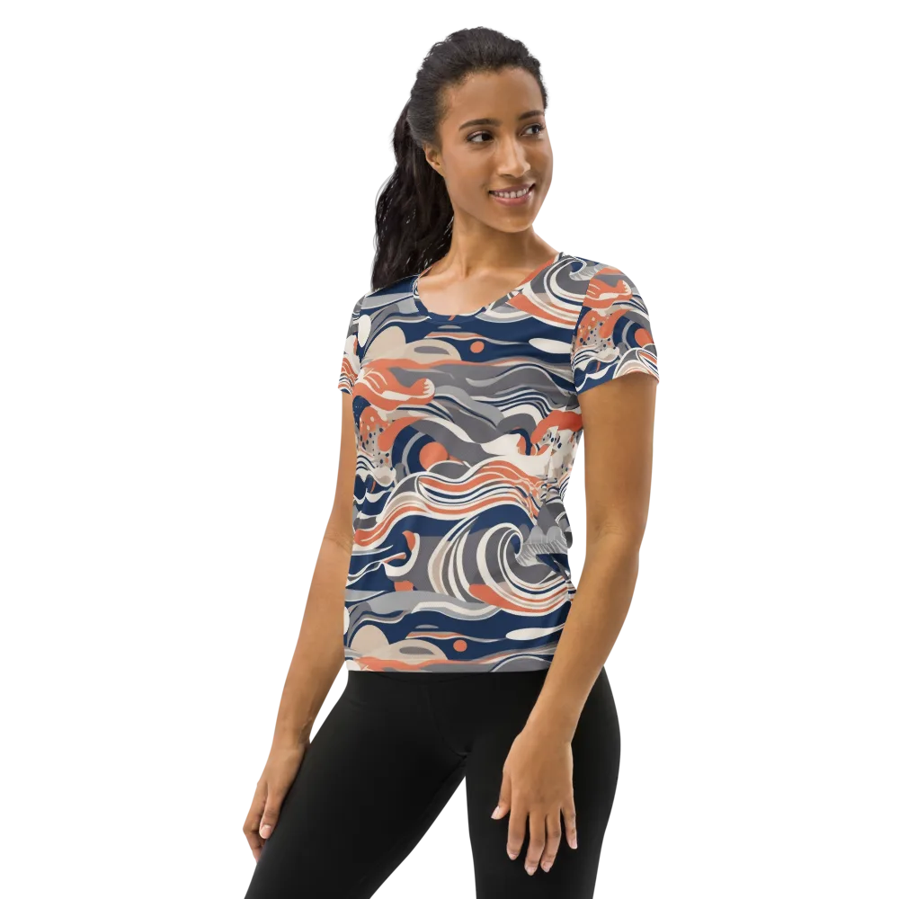 Midnight Surf on Women's Athletic T-Shirt — Left