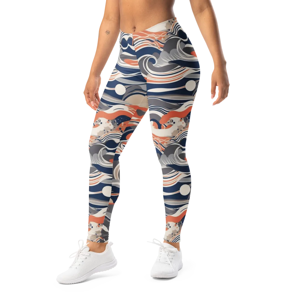 Midnight Surf on Leggings — Left Front