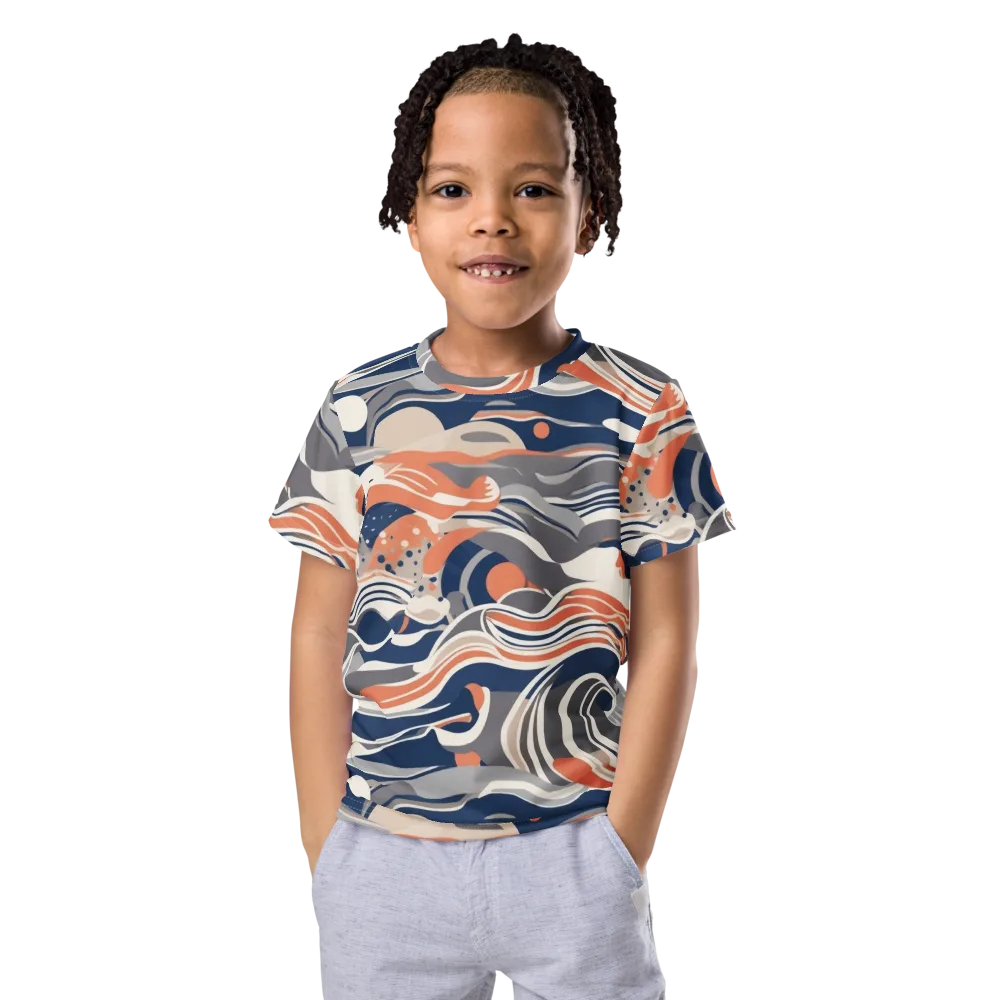 Midnight Surf on Kids Crew Neck T-Shirt — Front