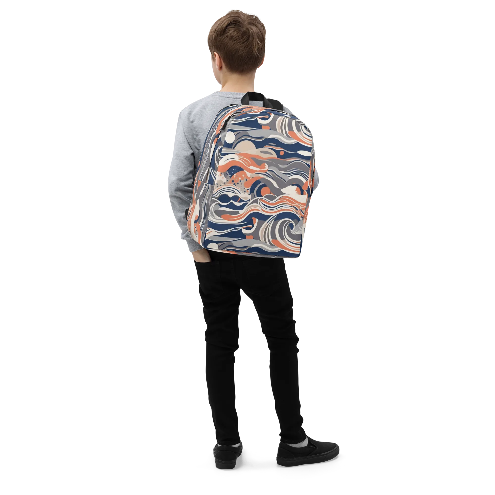 Midnight Surf on Minimalist Backpack — Right Front