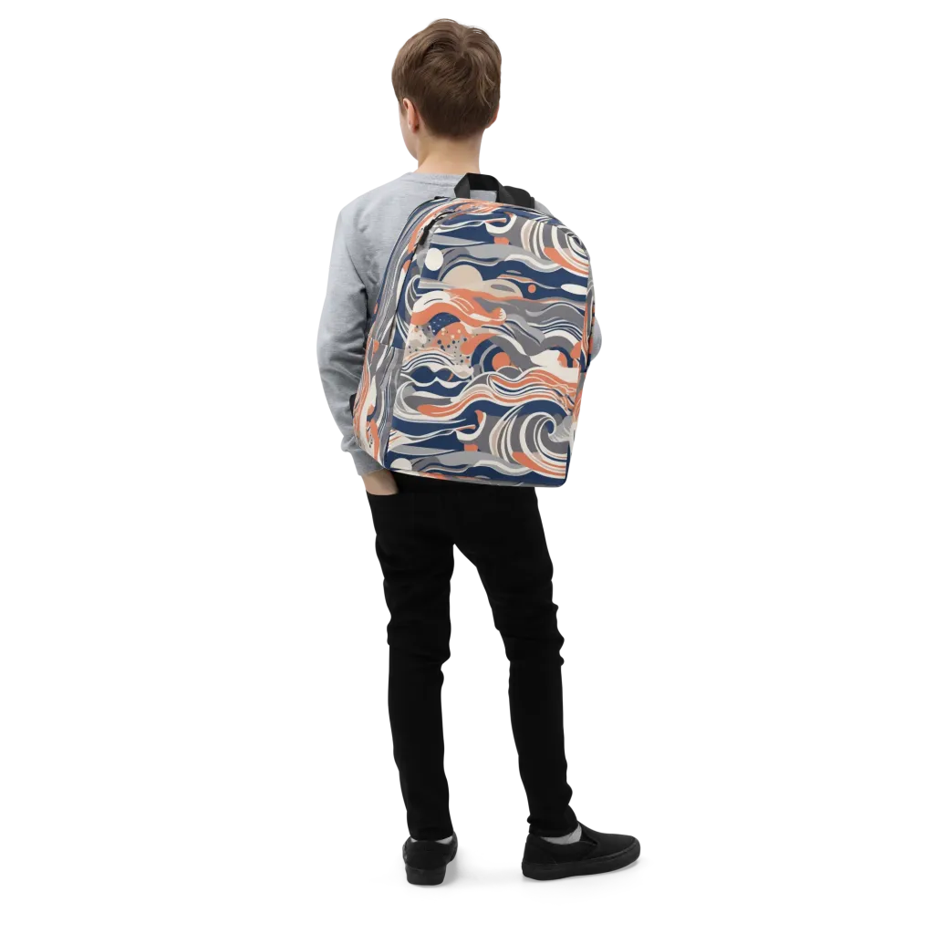 Midnight Surf on Minimalist Backpack — Right Front