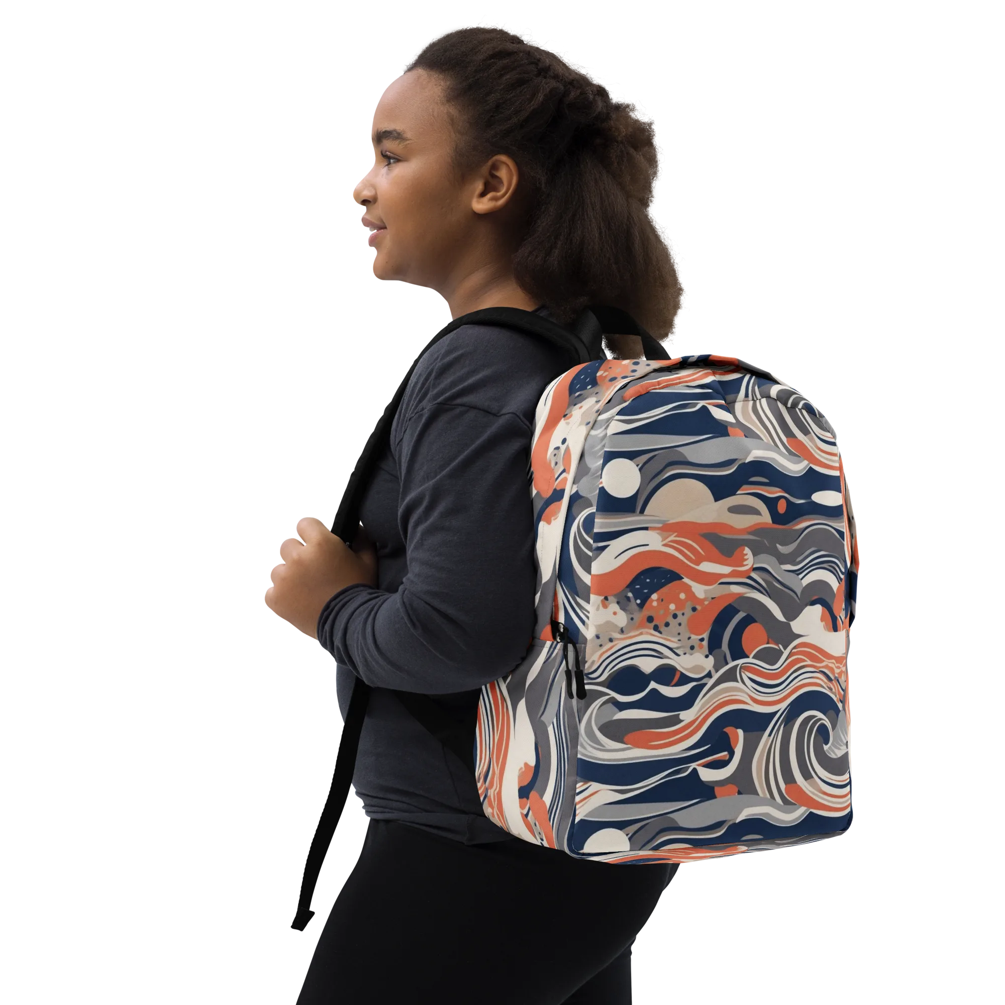 Midnight Surf on Minimalist Backpack — Right Front