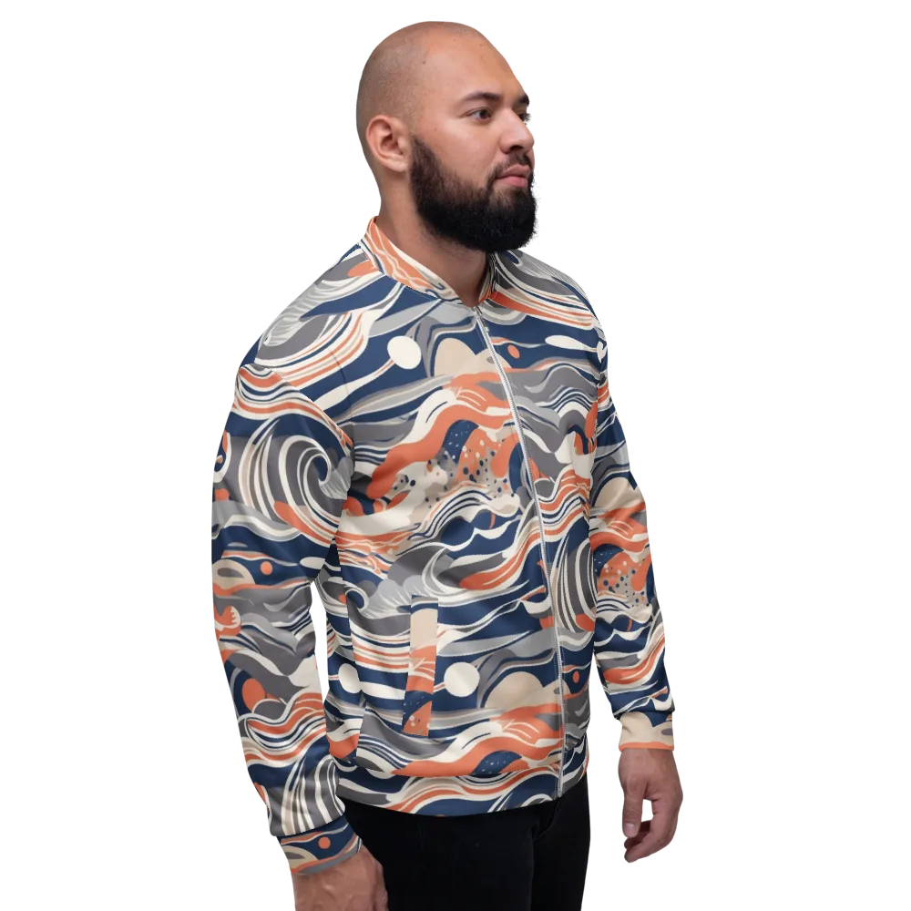 Midnight Surf on Bomber Jacket — Right