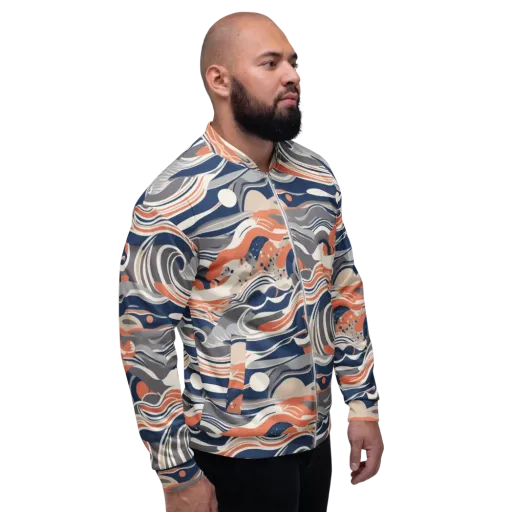 Midnight Surf on a Bomber Jacket