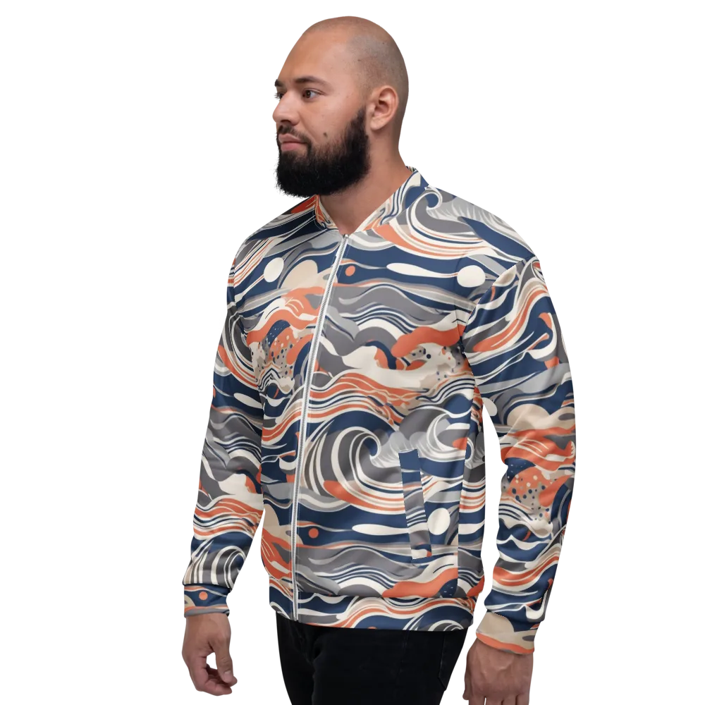 Midnight Surf on Bomber Jacket — Left