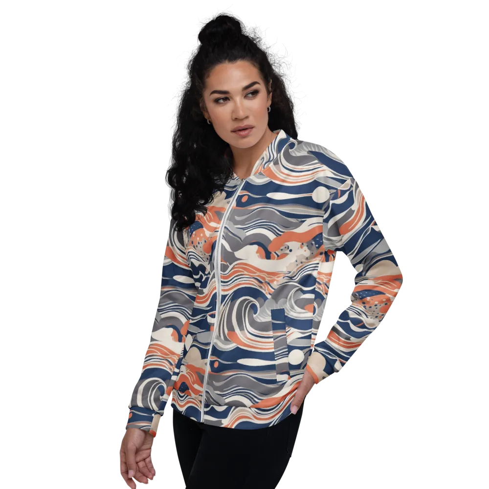 Midnight Surf on Bomber Jacket — Left