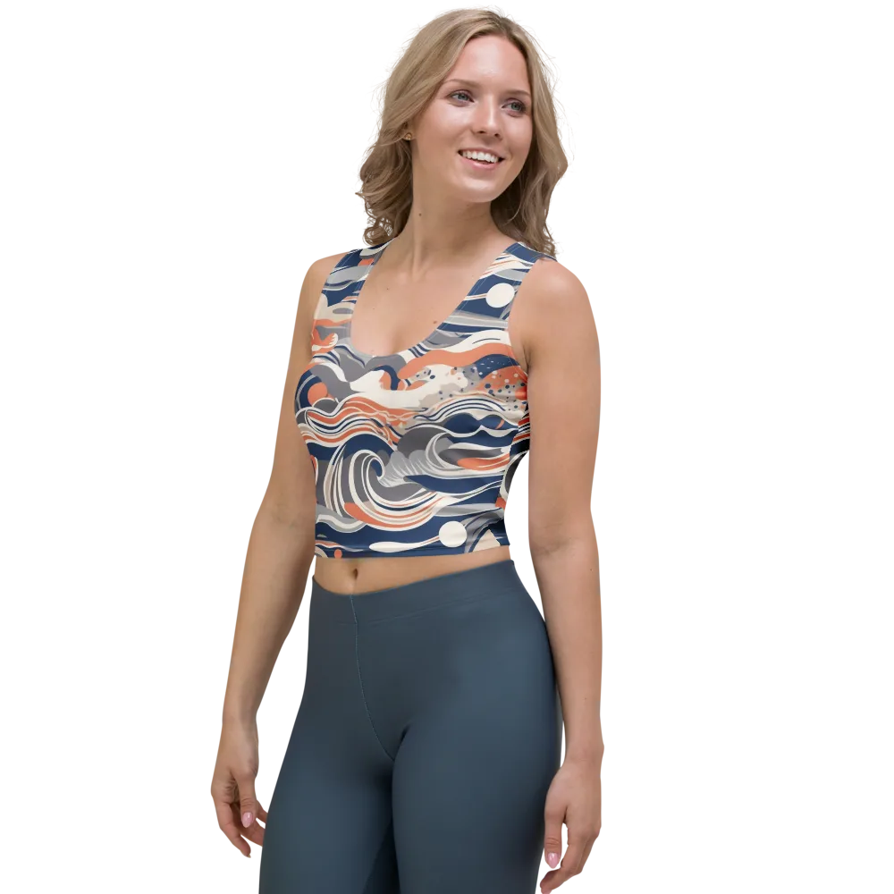 Midnight Surf on Crop Top — Left Front