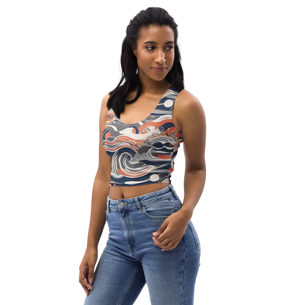 Midnight Surf on Crop Top — Left Front