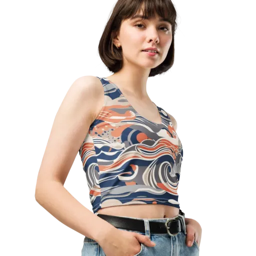 Midnight Surf on a Crop Top