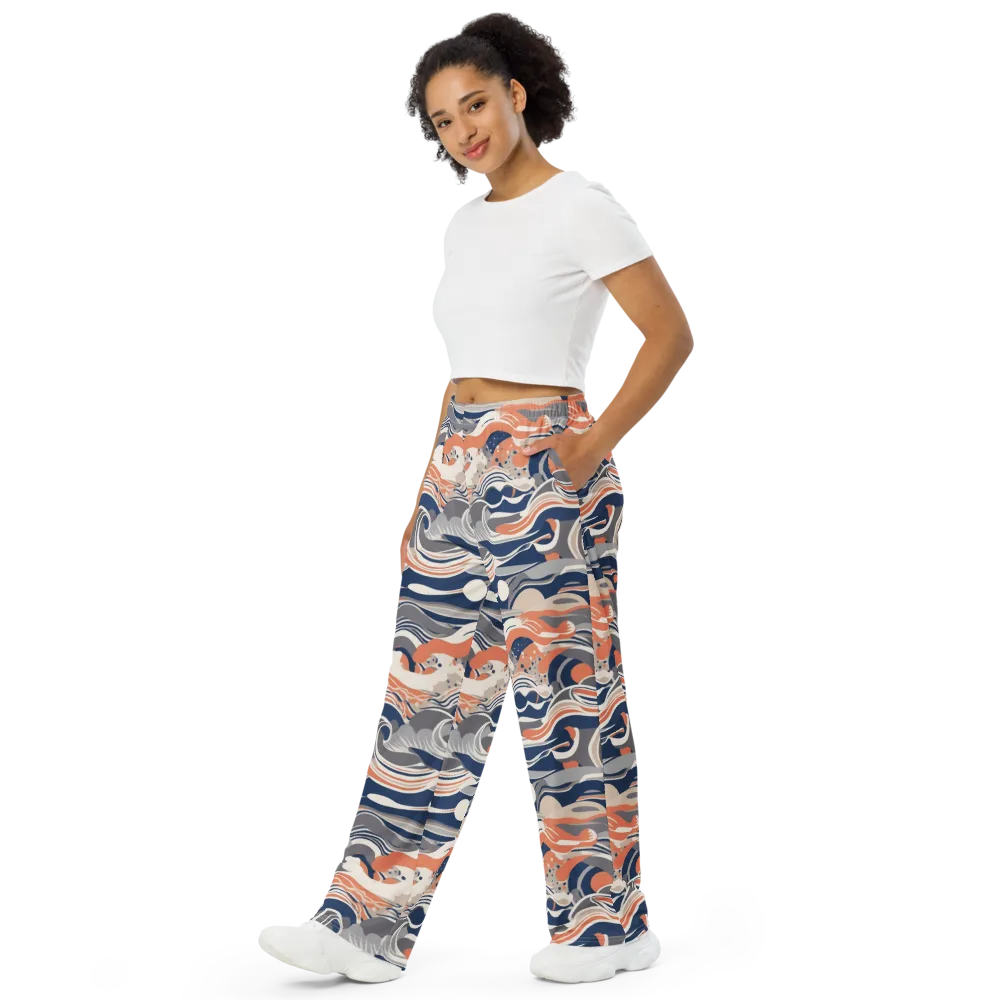 Midnight Surf on Wide-Leg Pants — Left Front
